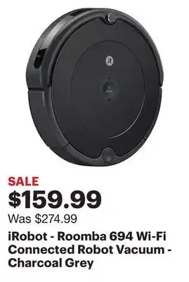 Best Buy Irobot - roomba 694 wi-fi connected robot vacuum - charcoal grey offer