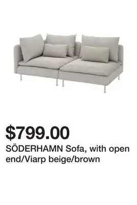 Ikea Söderhamn sofa, with open end/viarp beige/brown offer