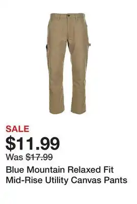 Tractor Supply Company Blue mountain relaxed fit mid-rise utility canvas pants offer