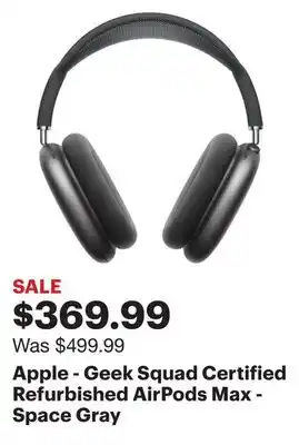 Best Buy Apple - geek squad certified refurbished airpods max - space gray offer