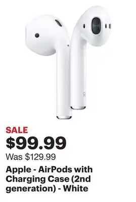 Best Buy Apple - airpods with charging case (2nd generation) - white offer