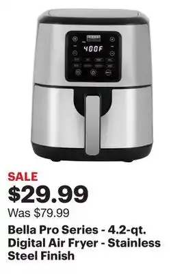 Best Buy Bella pro series - 4.2-qt. digital air fryer - stainless steel finish offer