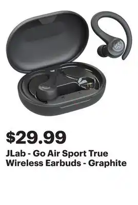 Best Buy Jlab - go air sport true wireless earbuds - graphite offer