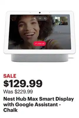 Best Buy Nest hub max smart display with google assistant - chalk offer