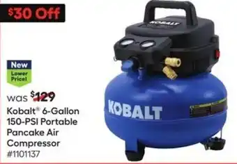 Lowe's Kobalt 6-Gallon 150-PSI Portable Pancake Air Compressor offer