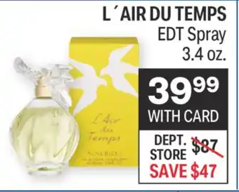 CVS L´air du temps edt spray 3.4 oz offer