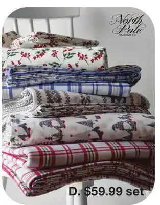 JC Penney North pole trading co. flannel queen sheet set offer
