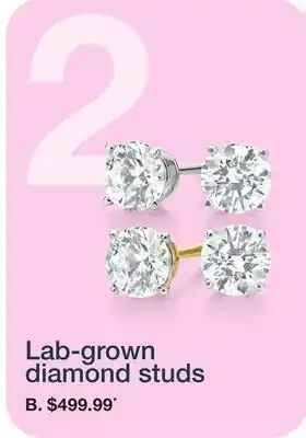 JC Penney Lab-grown diamond studs offer