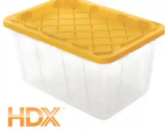 The Home Depot Hdx 27-gallon clear base storage tote offer