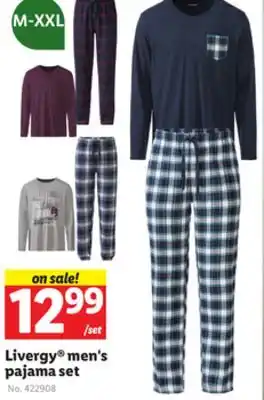 Lidl Livergy men's pajama set offer