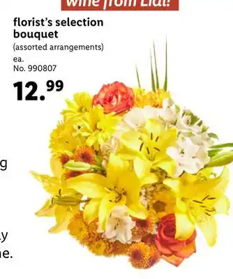 Lidl Florist's selection bouquet offer