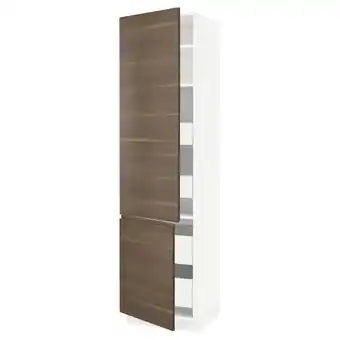 Ikea Sektion / maximera high cb w 2 doors/shelves/4 drawers, white/voxtorp walnut effect, 24x24x90 offer