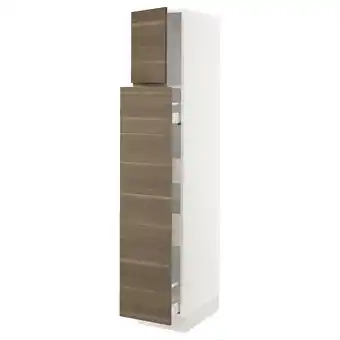 Ikea Sektion / maximera hc w p-o func 1dr/4drw, white/voxtorp walnut effect, 15x24x80 offer