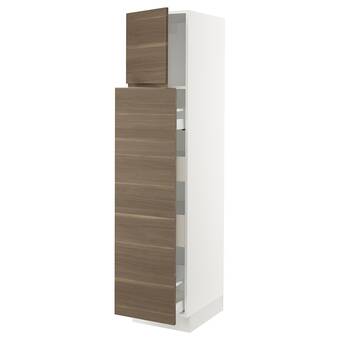 Ikea Sektion / maximera hc w p-o func 1dr/4drw, white/voxtorp walnut effect, 18x24x80 offer