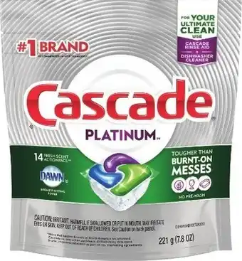 Kroger Cascade actionpacs dishwasher detergent offer