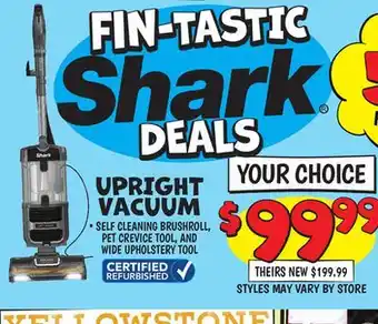Ollie's Shark upright vacuum offer
