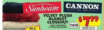 Ollie's Sunbeam velvet plush blanket closeout offer