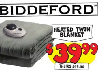 Ollie's Biddeford heated twin blanket offer
