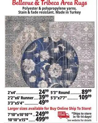 Ocean State Job Lot Bellevue & tribeca area rugs offer