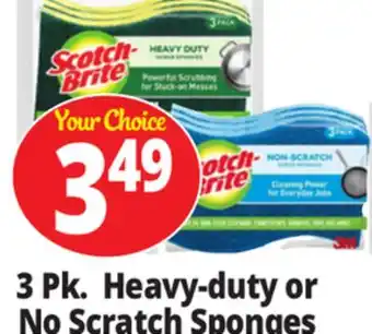 Ocean State Job Lot 3 pk. heavy-duty or no scratch sponges offer
