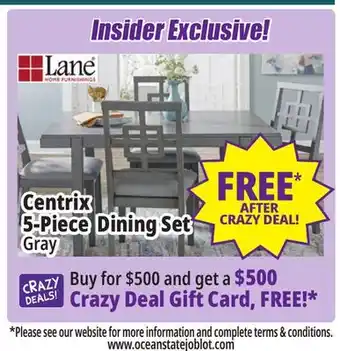 Ocean State Job Lot Centrix 5-piece dining set offer