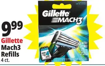 Ocean State Job Lot Gillette mach3 razor blade refills, 4 count offer