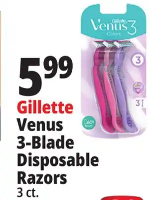 Ocean State Job Lot Gillette venus 3-blade disposable razors offer