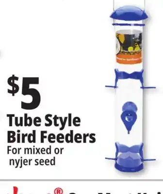 Ocean State Job Lot Tube style bird feeders offer