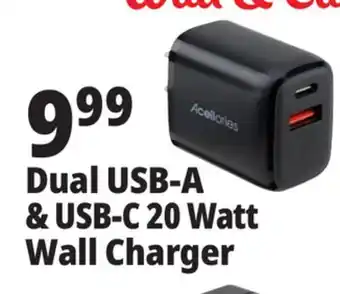 Ocean State Job Lot Dual usb-a & usb-c 20 watt wall charger offer