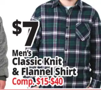 Ocean State Job Lot Men's classic knit & flannel shirt offer
