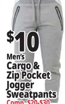 Ocean State Job Lot Men's cargo & zip pocket jogger sweatpants offer
