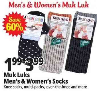 Ocean State Job Lot Muk luks men's & women's socks offer