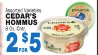 Bravo Supermarkets Cedar's hommus offer