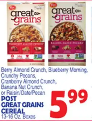 Bravo Supermarkets Post great grains cereal offer