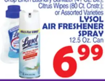 Bravo Supermarkets Lysol air freshener spray 12.5 oz. can offer