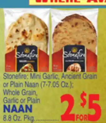 Bravo Supermarkets Stonefire naan 8.8 oz. pkg offer