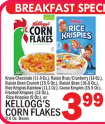 C Town Kellogg's corn flakes 9.6 oz. boxes offer