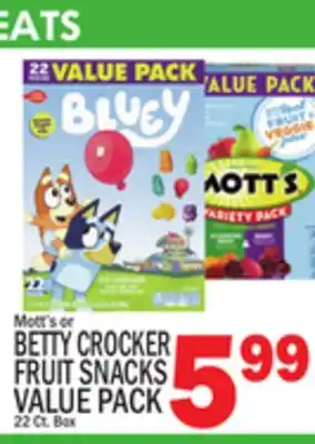C Town Mott's or betty crocker fruit snacks value pack offer