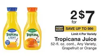 Fairway Store Market Tropicana juice offer
