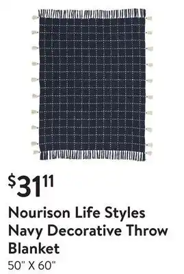 Walmart Nourison life styles navy decorative throw blanket offer