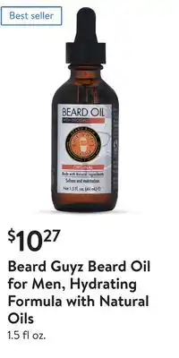 Walmart Beard guyz beard oil for men, hydrating formula with natural oils offer