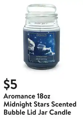 Walmart Aromance 18oz midnight stars scented bubble lid jar candle offer