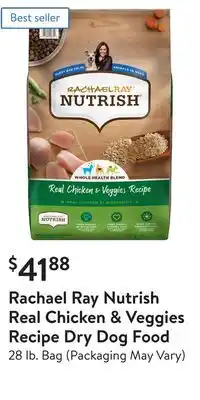 Walmart Rachael ray nutrish real chicken & veggies recipe dry dog food offer