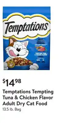 Walmart Temptations tempting tuna & chicken flavor adult dry cat food offer