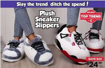 Showcase US Plush sneaker slippers offer