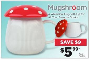 Showcase US Mushroom whimsical mug with lid offer