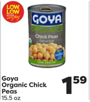 Weis Markets Goya organic chick peas offer