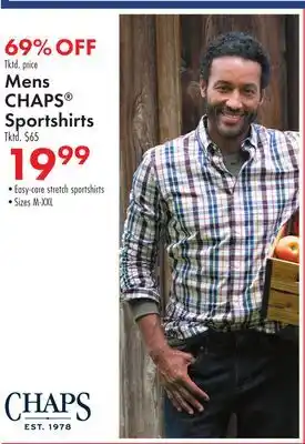Boscov's Mens chaps sportshirts offer