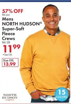 Boscov's Mens north hudson super-soft fleece crews offer