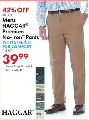 Boscov's Mens haggar premium no-iron pants offer